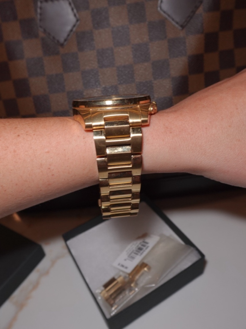 Michael Kors Gold and Black Chronograph Bracelet Watch - Picture 2 of 7